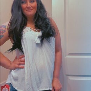 White Sleeveless Crochet Top